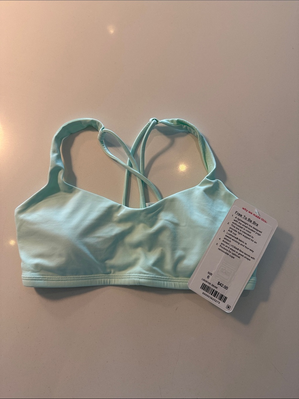 lululemon athletica Light Aqua Free to be bra